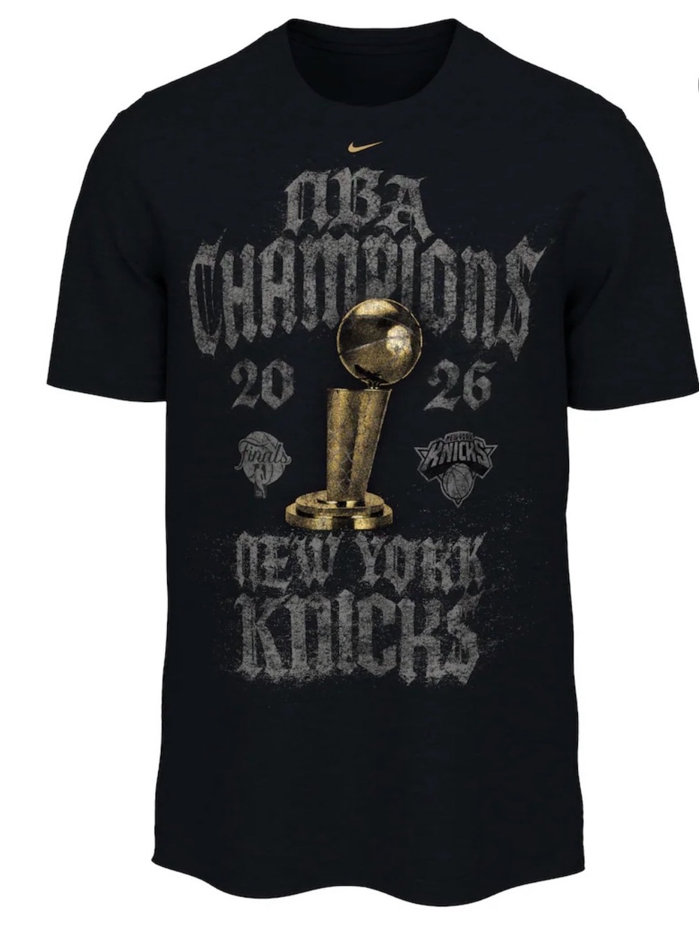 NBA Black T-Shirt with Gold Trophy Graphic